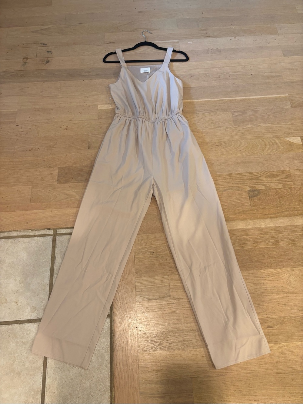 ANDREE BY UNIT Beige Wide-Leg Jumpsuit